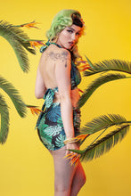 Load image into Gallery viewer, Collectif Green Palm Ruched triangle top
