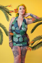 Load image into Gallery viewer, Collectif Green Palm Skirted swimsuit
