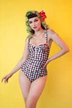 Load image into Gallery viewer, Collectif Melon Gingham Balcony swimsuit
