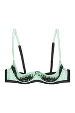 Load image into Gallery viewer, Hedy Mint Curve Lace Quarter Cup Bra
