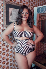 Load image into Gallery viewer, Beatrix Ivory Placement Stripe Thong Curve
