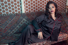 Load image into Gallery viewer, Black and Red Smoking Suit Pj Set Curve
