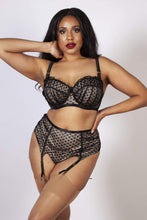 Load image into Gallery viewer, Cara Dot Mesh Ruffle Suspender curve
