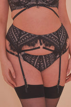 Load image into Gallery viewer, Sky Pearl Lace Harness Curve Suspender Belt
