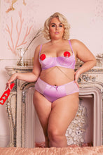 Load image into Gallery viewer, Felicity Hayward Knox Chain Quarter Cup Bra Lilac Curve
