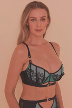 Load image into Gallery viewer, Emelda Ring Detail Satin &amp; Lace Bra DD - G Cups
