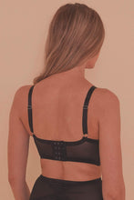 Load image into Gallery viewer, Aurora Black Mesh &amp; Satin Crossover Longline Bra Fuller
