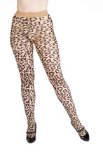 Load image into Gallery viewer, Bettie Page Leopard Knit Tights Light Nude/Black UK 8 – 22
