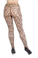 Load image into Gallery viewer, Bettie Page Leopard Knit Tights Light Nude/Black UK 8 – 22
