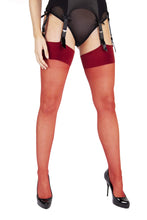 Load image into Gallery viewer, Seamed Stockings Merlot UK 8 – 22
