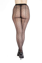 Load image into Gallery viewer, Dotty Seamed Tights With Bow Black UK 8 – 22
