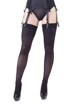 Load image into Gallery viewer, Playful Promises Opaque Seamed Stockings - Red &amp; Black
