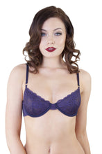 Load image into Gallery viewer, Sadie Midnight Blue Lace Bra A-D Cups
