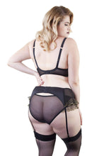 Load image into Gallery viewer, Karine Lace Overlay Bra Black/Gold Curve
