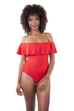 Load image into Gallery viewer, Bardot Swimsuit Red
