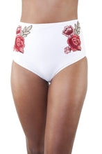 Load image into Gallery viewer, Embroidered High Waist Bikini Brief White
