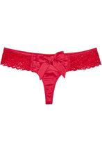 Load image into Gallery viewer, Ruby Pink satin crossover thong
