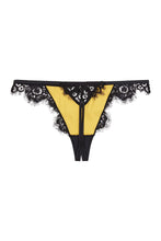 Load image into Gallery viewer, Jaquelina Mustard Contrast Crotchless Thong Core

