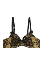 Load image into Gallery viewer, Jaquelina Mustard Contrast Plunge Bra Curve
