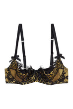 Load image into Gallery viewer, Jaquelina Mustard Contrast Quarter Cup Bra Curve
