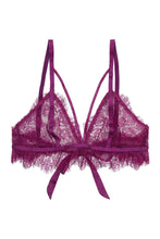Load image into Gallery viewer, Peek &amp; Beau Bryn Purple Lace frill triangle bra
