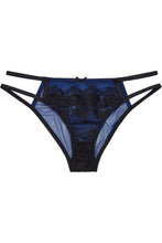 Load image into Gallery viewer, Tabitha Blue Embroidery Strappy Hipster Brief
