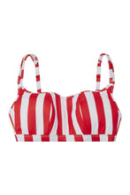 Load image into Gallery viewer, Wolf &amp; Whistle Curve Eco Stripe crop top red/white

