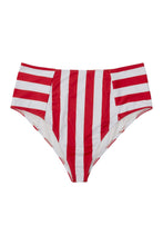 Load image into Gallery viewer, Wolf &amp; Whistle Curve Eco Stripe high waist pant red/white
