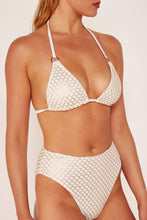 Load image into Gallery viewer, Wolf &amp; Whistle Gold Fishnet Triangle Top
