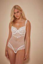 Load image into Gallery viewer, Wolf &amp; Whistle Aime Dot Mesh and Lace Body Ivory
