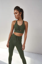 Load image into Gallery viewer, Wolf &amp; Whistle Lace Up Leggings Khaki
