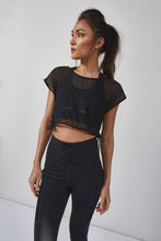 Load image into Gallery viewer, Wolf &amp; Whistle Mesh Crop Top Black
