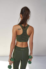 Load image into Gallery viewer, Wolf &amp; Whistle Racer Back Lace Up Bra Khaki
