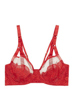 Load image into Gallery viewer, Wolf &amp; Whistle Hollie red lace strappy bra B - F
