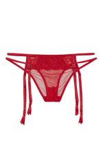 Load image into Gallery viewer, WW x Charlotte McKinney Cara Red Lace Suspender Brief
