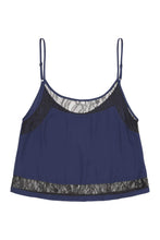 Load image into Gallery viewer, Wolf &amp; Whistle Nicole Navy Lace Panel PJ Set
