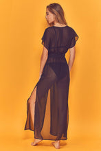 Load image into Gallery viewer, Wolf &amp; Whistle Zahida Open Front Maxi Beach Dress Black
