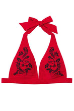 Load image into Gallery viewer, Wolf &amp; Whistle Lana Red Embroidered Bikini Top
