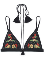Load image into Gallery viewer, Wolf &amp; Whistle Mayla Embroidered Bikini top with tassles
