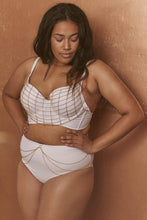 Load image into Gallery viewer, Wolf &amp; Whistle Goldie white push up plunge bikini top with removable chain curve
