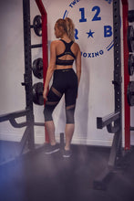 Load image into Gallery viewer, Wolf &amp; Whistle Mesh Panel Crop Leggings Black
