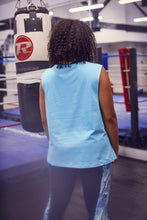 Load image into Gallery viewer, Wolf &amp; Whistle Cotton Knot Front Vest Blue Curve
