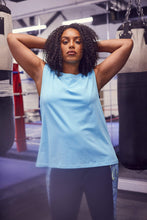 Load image into Gallery viewer, Wolf &amp; Whistle Cotton Knot Front Vest Blue Curve
