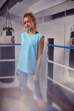 Load image into Gallery viewer, Wolf &amp; Whistle Cotton Knot Front Vest Blue

